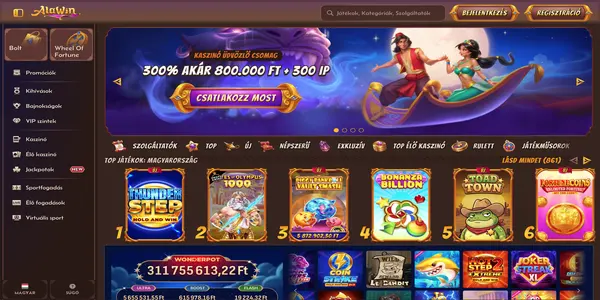 Alawin Casino domača stran na mobilnem telefonu
